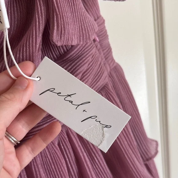 Petal & Pup Dusty Pink Ruffle Mini Dress L NWT - Picture 9 of 9